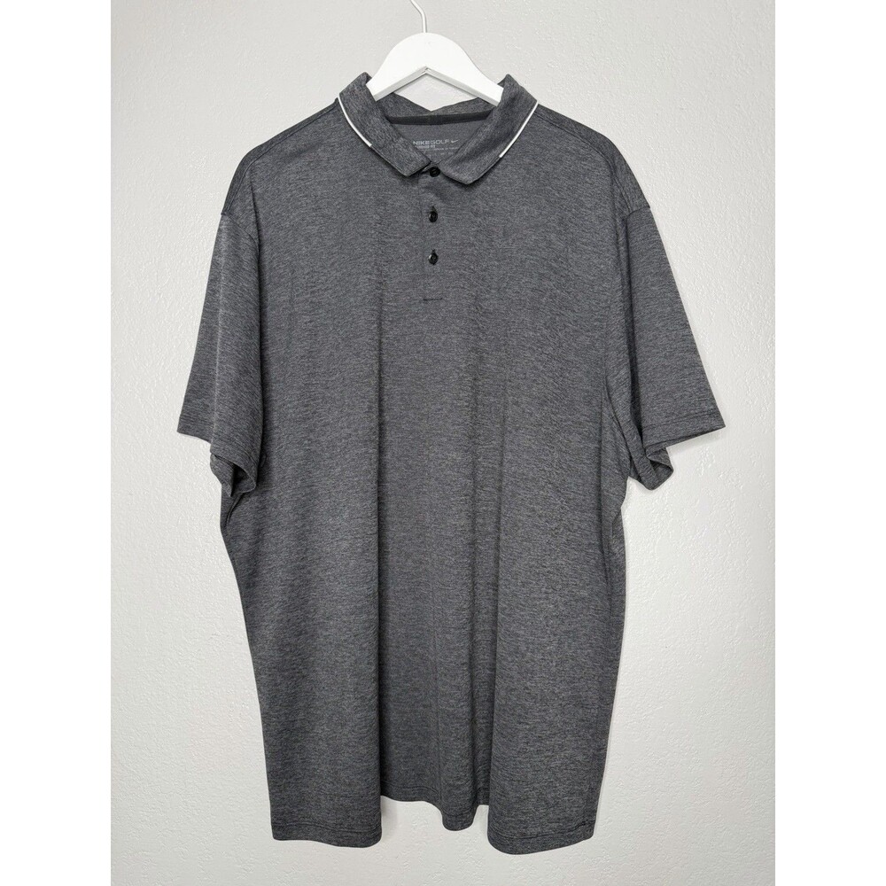 Nike Polo Shirt Mens 3XL Dri-fit Gray Golf Collared Short Sleeve